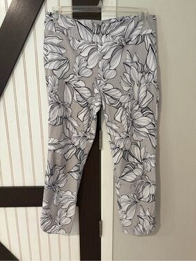 Soft Surroundings Floral Neutral Print Pull On Pants Stretchy Large